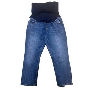 Liz Lange Maternity Jeans With Belly Band Womens Size 8 Stretch Denim 24" inseam